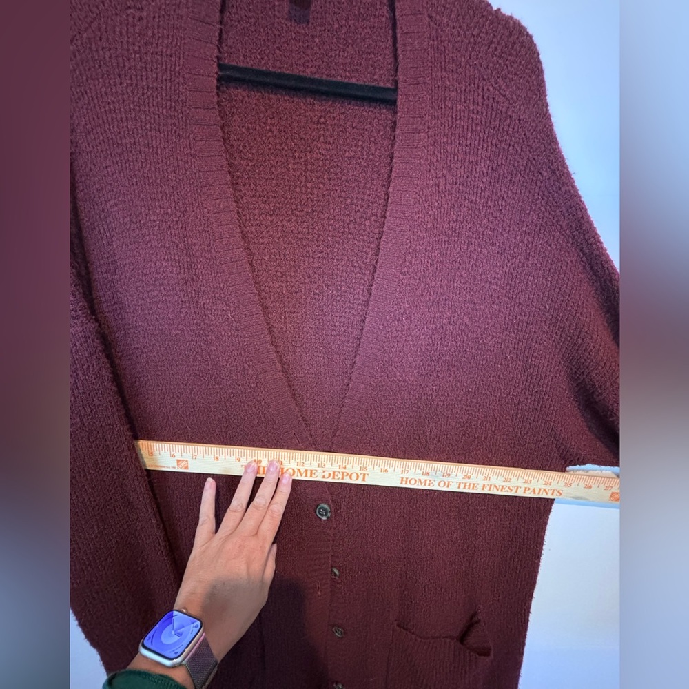 American Eagle Maroon Oversized Button Front Cardigan L/XL - Picture 7 of 13
